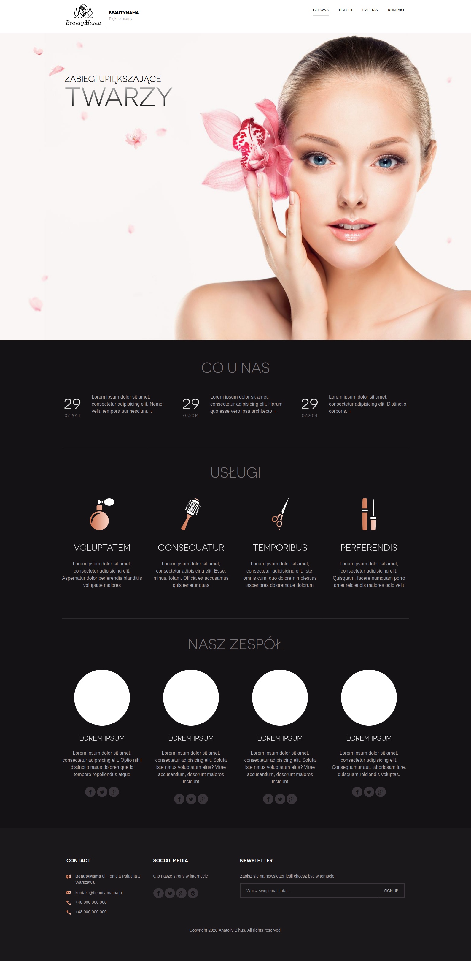 Beauty salon web page