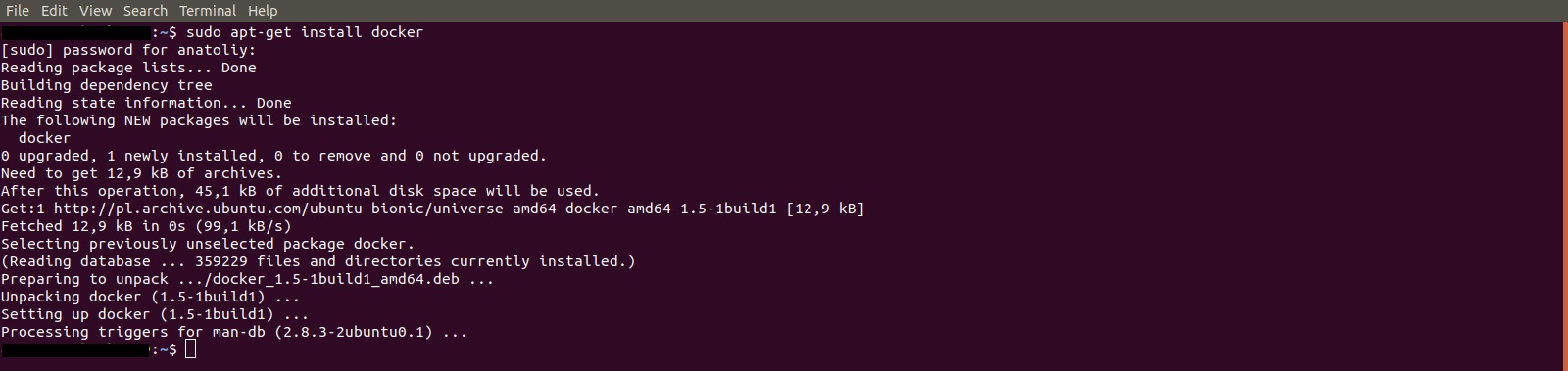 Ubuntu 18.04 install Docker