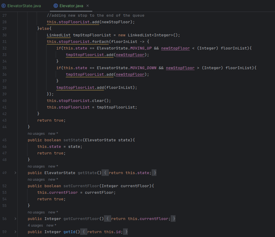 Elevator class part 2 - IntelliJ