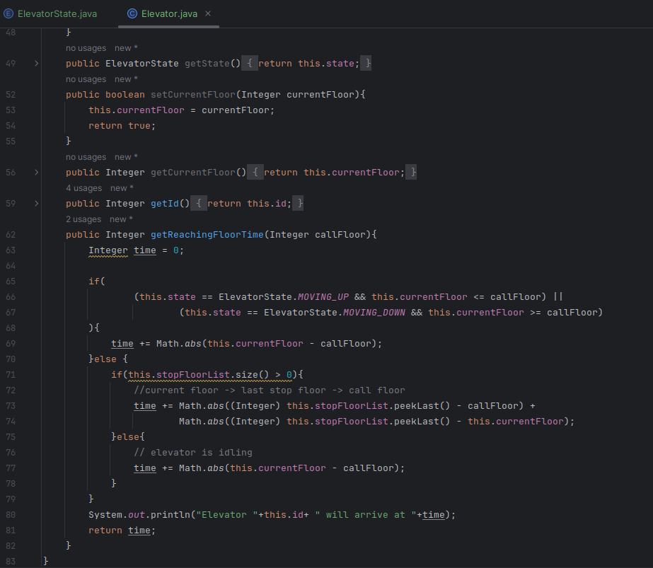 Elevator class part 3 - IntelliJ