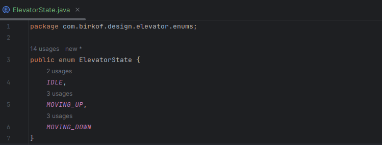 Multiple elevators design - states enum